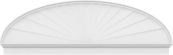 86" W x 28-3/8"H x 2-3/4"P Elliptical Sunburst Architectural Grade PVC Combination Pediment
