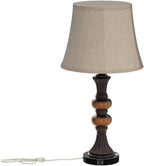 Set of 2 Touch Control Traditional Table Lamp, 27"H Bedside Lamps with 2 USB Charging Ports, 3-Way Dimmable Bronze Finish Large Nightstand Lamps with Bell Faux Silk Shade for Living Room, Bedroom