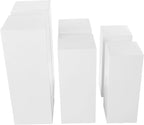 6 PCS Display Pedestal Stand, Metal Display Pedestal Stands Decoration Cube Sculpture Displays Column Square Displays Stands Pillars for Wedding Party Baby Shower Birthday (White, 6PCS)