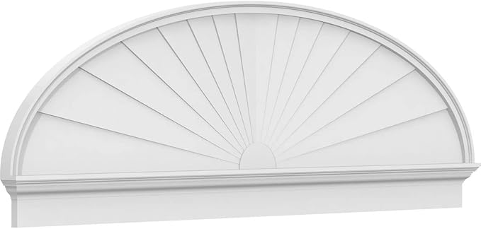 80" W x 26-7/8"H x 2-3/4"P Elliptical Sunburst Architectural Grade PVC Combination Pediment