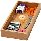 YBM HOME Bamboo Drawer Organizer Storage Box for Kitchen Drawer, Junk Drawer, Office, Bedroom, Children Room, Craft, Sewing, and Bathroom, 6x12x2 inch