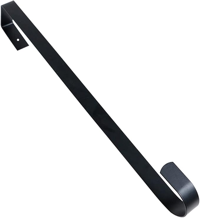 10" Wreath Hanger, Metal Hooks for Front Door Christmas Decoration, Over The Door Hooks Black