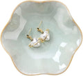 JAMEND CLXP Lotus Leaf Shape Decorative Ring Tray, Small Key Bowl, Ceramic Trinket Tray Jewelry Dish Organizing Necklace Earrings, Home Decoration for Mom Best Friend Sister, Light Green.