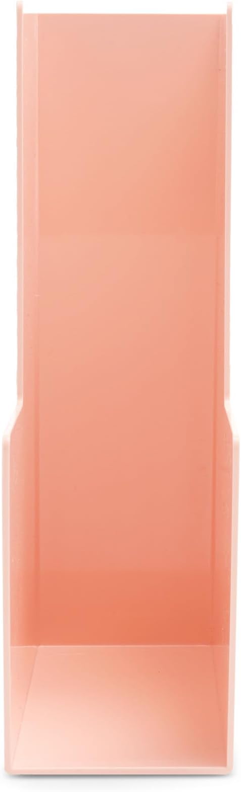 Poppin Magazine Holder - Durable Hard Plastic Magazine and File Organizer, Lacquer-Like Finish, Desk Organizer, Multiple Colors Available (Blush Pink)