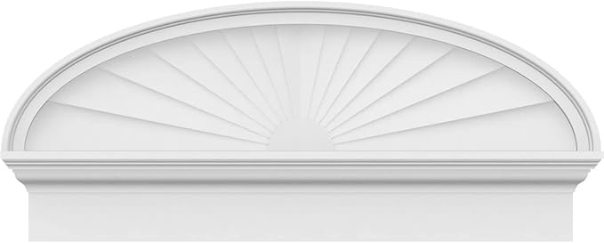 36" W x 15-7/8"H x 2-3/4"P Elliptical Sunburst Architectural Grade PVC Combination Pediment