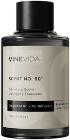VINEVIDA Mahogany Teakwood Fragrance Oil for Cold Air Diffusers - 4 Fl Oz - Essential Oils for Diffuser Oil Refill & Air Freshener Room Spray