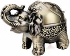 LAUYOO Metal Elephant Ashtray with Lid Windproof Ashtrays Outdoor, Indoor Ashtray for Weed, Vintage Practical Decoration Ash trays for Cigarettes Great Gift for Men Women-Bronze