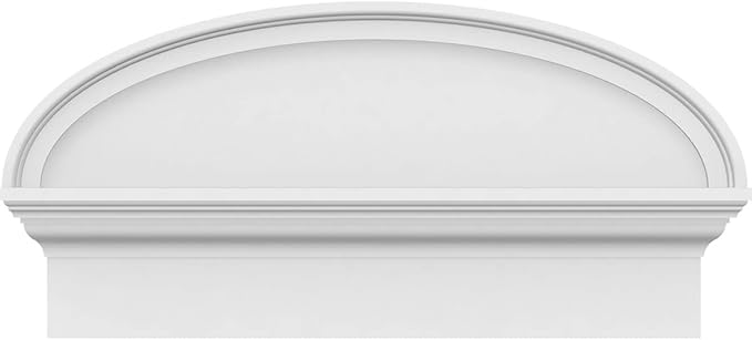 26" W x 13-3/8"H x 2-3/4"P Elliptical Smooth Architectural Grade PVC Combination Pediment