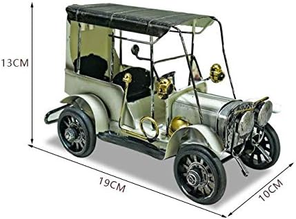 Vintage Style Classic Car Miniature - Antique Retro Tin Decor, Display Ornament, Home Interior Accent (Red)
