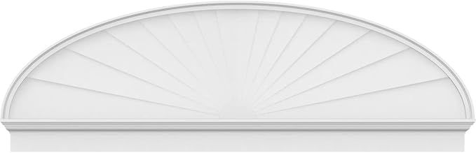 82" W x 27-3/8"H x 2-3/4"P Elliptical Sunburst Architectural Grade PVC Combination Pediment