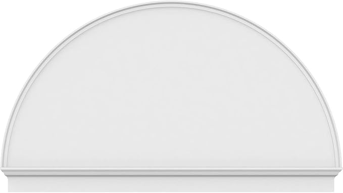 78"W x 45-3/4"H x 2-3/4"P Half Round Smooth Architectural Grade PVC Combination Pediment