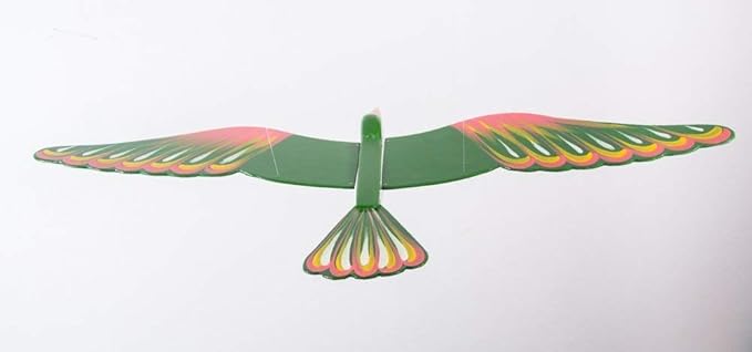 WitnyStore 18" Green Pink Toucanet Wooden Flying Bird Mobile Kinetic Hanging Sculpture for Adult Collectors Handcrafted Room Decoration Display Art Dynamic Overhead Ornament