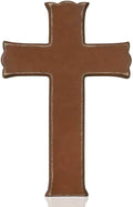 Bltgh Brown Wooden Cross Wall Decor, Religious Cross Gifts With Hook on Hanging Wall Or Table, Confirmation Cross Gift, Baptism Gifts, Rustic Home Church Room Crosses Décor, 10x6.5 IN