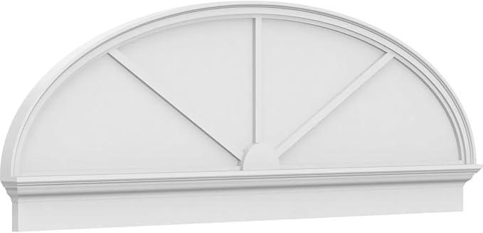 76" W x 25-7/8"H x 2-3/4"P Elliptical 3 Spoke Architectural Grade PVC Combination Pediment