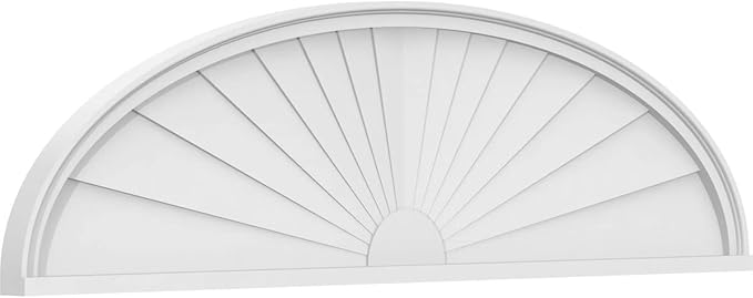 62" W x 16-1/2"H x 2" P Elliptical Sunburst Architectural Grade PVC Pediment