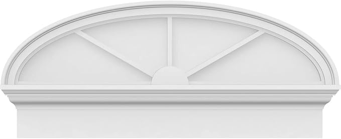 34" W x 15-3/8"H x 2-3/4"P Elliptical 3 Spoke Architectural Grade PVC Combination Pediment