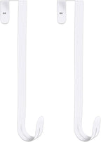 GameXcel 2 Pcs 15" Wreath Hanger for Front Door - Large Wreath Metal Hook for Christmas Wreath Over The Door Hanger - White
