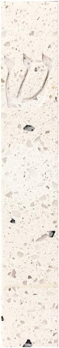 A&S Mezuzot Quartz Mezuzah Case with Engraved Shin Design Easy Peel and Stick Judaica Door Mezuza (Vellum Speckled Quarts, 6 Inches)