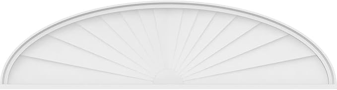 68" W x 18" H x 2" P Elliptical Sunburst Architectural Grade PVC Pediment