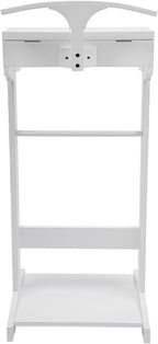 Suit Valet Stand, Clothes Stand with Top Tray Velvet-Lined Jewelry Storage & Shoe Rack, Freestanding Clothing Valet Stand Suit Rack for Storing Men & Women's Suit Pant Tie Belt Shoes Watches Jewelry