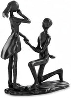 Sziqiqi Anniversary Wedding Gifts for Couple: 6th Anniversary Iron Gift for Her Him Husband Wife - 1 Year Wedding Gifts for Engagement Christmas Valentines Birthday - Couple Sculptures for Home Decor