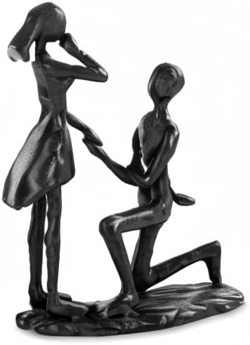 Sziqiqi Anniversary Wedding Gifts for Couple: 6th Anniversary Iron Gift for Her Him Husband Wife - 1 Year Wedding Gifts for Engagement Christmas Valentines Birthday - Couple Sculptures for Home Decor