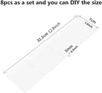 8pcs DIY Plastic Drawer Organizer Adjustable Drawer Dividers for Home Tidy Closet, Socks, Underwear, office school supplies, kitchen utensil tools (Clear White)