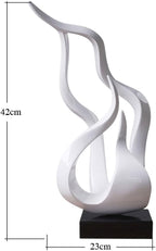 Abstract Sculpture Decor Modern Art Gift Holy Flame Figurine Statue for Home Office Living Dining Room White 16.5 Inch