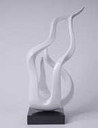 Abstract Sculpture Decor Modern Art Gift Holy Flame Figurine Statue for Home Office Living Dining Room White 16.5 Inch
