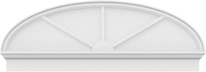 58" W x 21-3/8"H x 2-3/4"P Elliptical 3 Spoke Architectural Grade PVC Combination Pediment