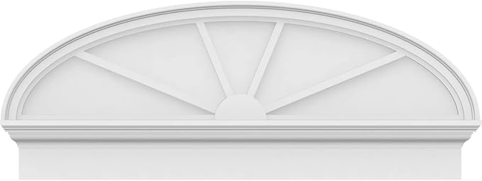 44" W x 17-7/8"H x 2-3/4"P Elliptical 4 Spoke Architectural Grade PVC Combination Pediment