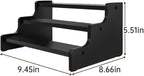 3 Tier Display Risers, Wooden Cologne Organizer for Men, Perfume Organizer Stand, Cologne Stand with Anti-Slip Washers, Wooden Display Shelf Stand for Dessert, Cupcake, Figure and Collection, Black, 3-tier-9.4in