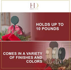 Haute Decor Attract Magnetic Wreath Hanger (Green) - Set of 2 Magnets - for 2 Metal Doors/Surfaces or 1 Single-Pane Glass Door or Window - Holds up to 10lbs.