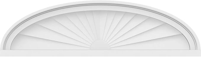 30" W x 8-1/2"H x 2" P Elliptical Sunburst Architectural Grade PVC Pediment