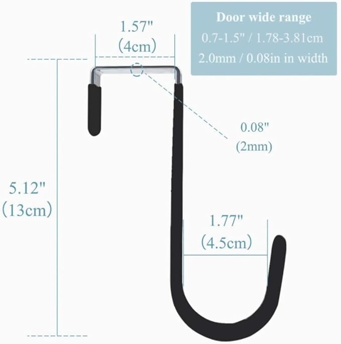 Black Wreath Hanger - Strong Bearing Fall Wreath Christmas Halloween Decorations Carbon Steel Wreath Door Hook 5" Height Wreath Hangers, Front Door Metal Over The Door Single Hook, Home Décor