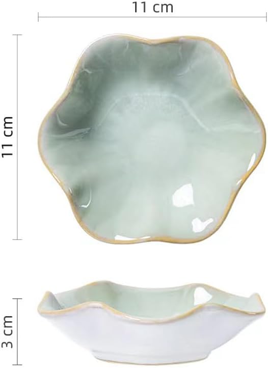 JAMEND CLXP 2PCS Lotus Leaf Shape Ring Holder Dish, Small Key Bowl, Ceramic Trinket Tray Jewelry Dish Organizing Necklace Earrings for Mom Friend Sister, All Jewelries Are NOT Included, Light Green.…