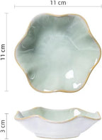 JAMEND CLXP Lotus Leaf Shape Decorative Ring Tray, Small Key Bowl, Ceramic Trinket Tray Jewelry Dish Organizing Necklace Earrings, Home Decoration for Mom Best Friend Sister, Light Green.