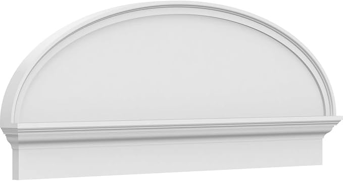 50" W x 19-3/8"H x 2-3/4"P Elliptical Smooth Architectural Grade PVC Combination Pediment