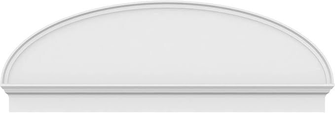 66" W x 23-3/8"H x 2-3/4"P Elliptical Smooth Architectural Grade PVC Combination Pediment