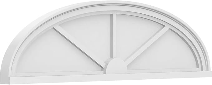 44" W x 12" H x 2" P Elliptical 3 Spoke Architectural Grade PVC Pediment