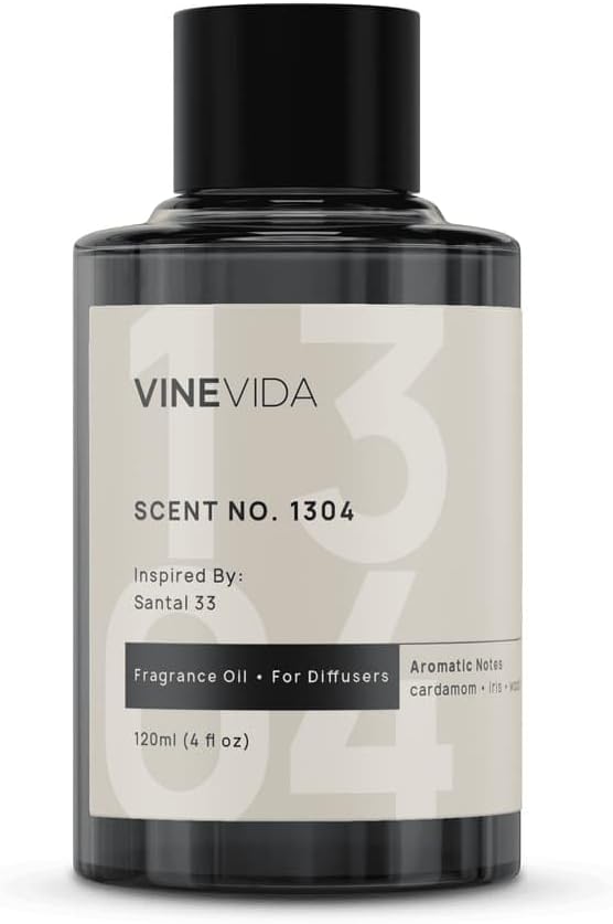 VINEVIDA Santal Bliss Fragrance Oil for Cold Air Diffusers 4 Fl Oz - Essential Oils for Diffuser Oil Refill & Air Freshener Room Spray