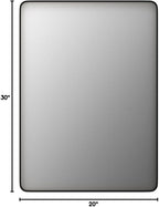 LOAAO 20”X30” Bronze Bathroom Mirrors for Vanity, Rounded Rectangle Brushed Bronze Metal Frame Mirror, Anti-Rust, Hangs Horizontally or Vertically