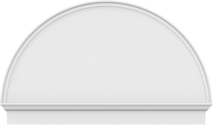 54"W x 33-3/4"H x 2-3/4"P Half Round Smooth Architectural Grade PVC Combination Pediment