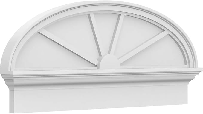 38" W x 16-3/8"H x 2-3/4"P Elliptical 4 Spoke Architectural Grade PVC Combination Pediment