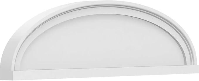 Ekena Millwork 48"W x 13"H x 2"P Elliptical Smooth Architectural Grade PVC Pediment