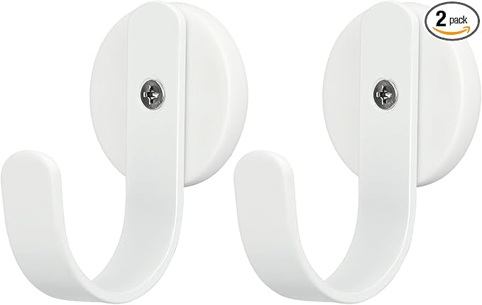 Linwnil 2 Pack Magnetic Wreath Hanger Wreath Holder Wreath Hanger Hook for Metal Front Door for Christmas Decorations (Black) (White, 43mm)