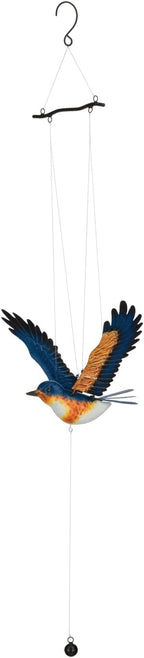 Regal Art & Gift Flying Bird Hanging Metal Mobile - Decorative Outdoor Wind Motion Sculpture for Patio, Porch & Garden Décor - Blue Bird