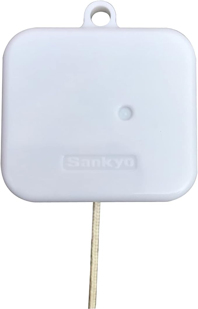 BinkeGG Play (Always with Me) White Plastic Pull String Cord Music Box with Sankyo Musical Movement (65 Tunes Option)