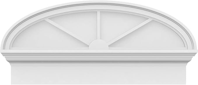 30" W x 14-3/8"H x 2-3/4"P Elliptical 3 Spoke Architectural Grade PVC Combination Pediment