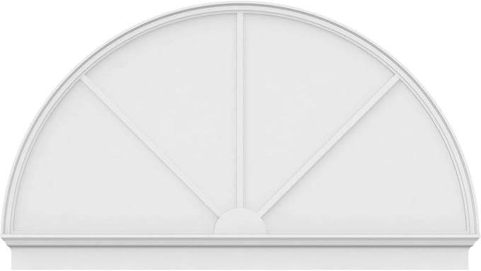 76"W x 44-3/4"H x 2-3/4"P Half Round 3 Spoke Architectural Grade PVC Combination Pediment